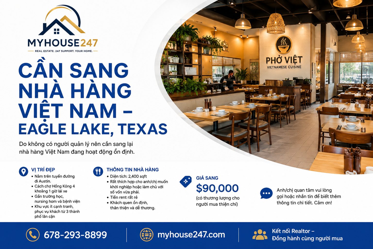 Restaurant for Sale in Eagle Lake, TX – $90,000