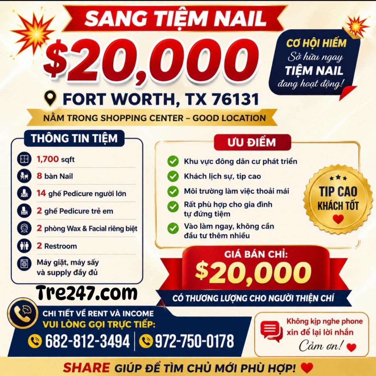 Cần Thợ Nails Fort Worth, Texas